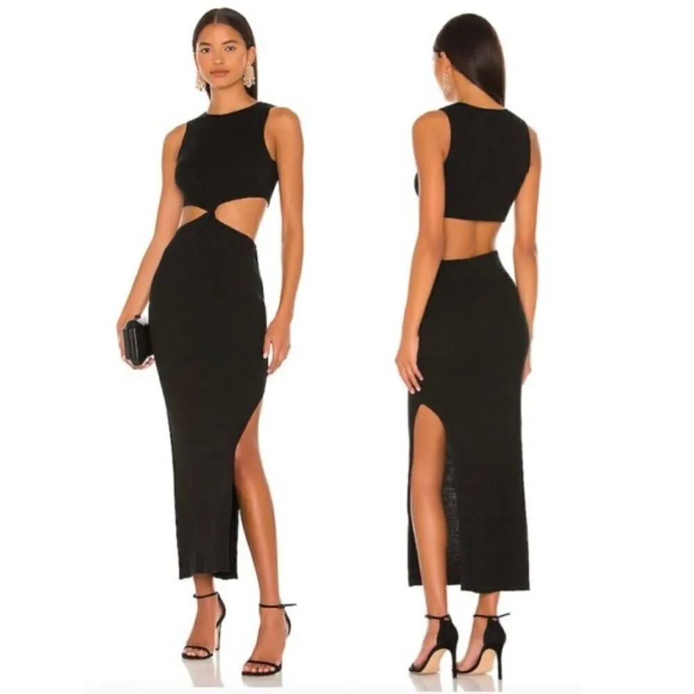 BEC+BRIDGE Riviera Knit Twist Midi Dress in Black Size US 8 - Image 12