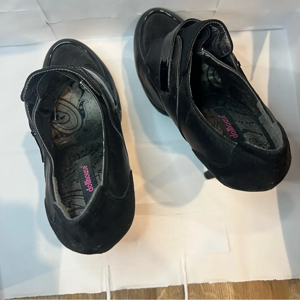 Dollhouse Black Piped Toe 5 Inch Stiletto Bootie Size 9 - Image 9