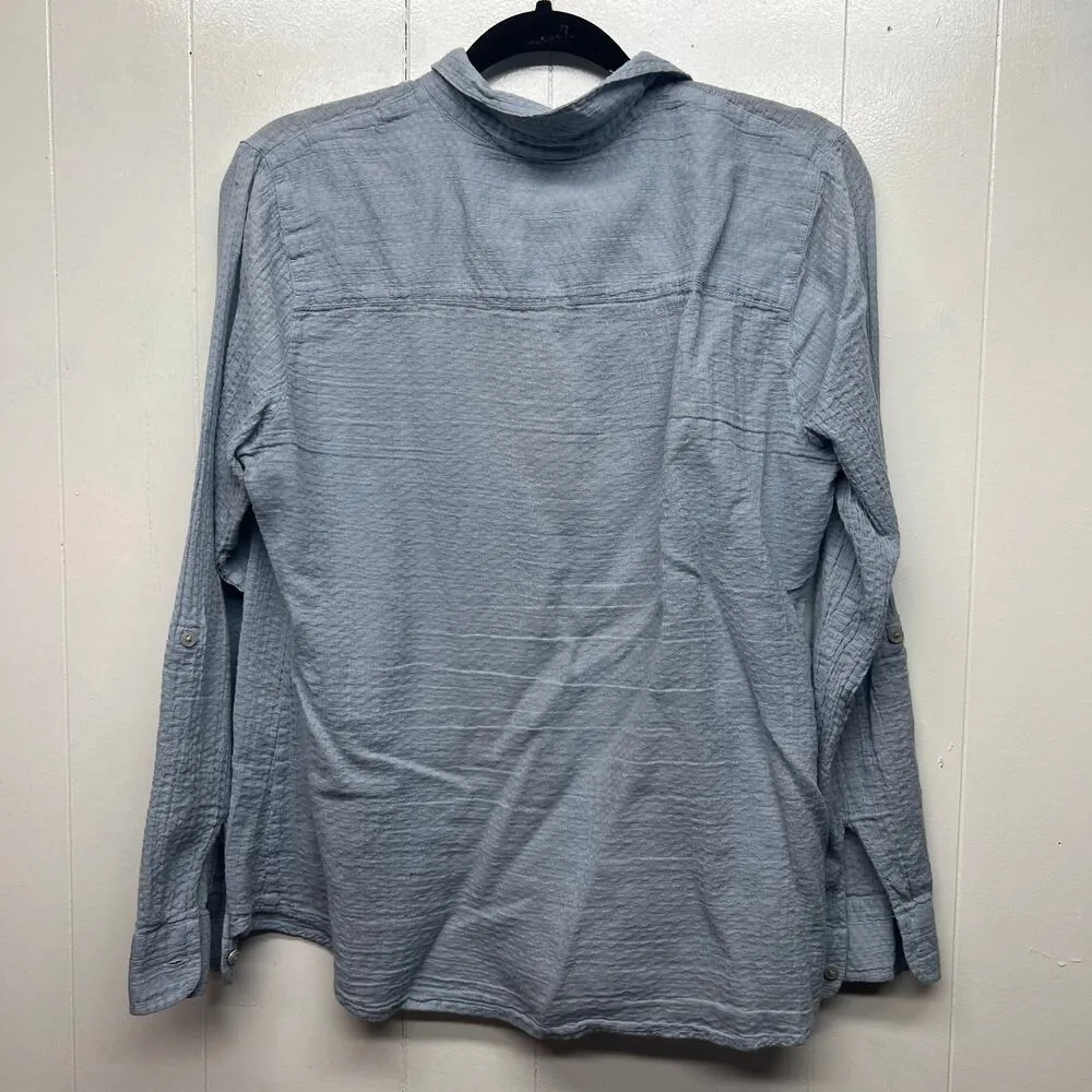 Eddie Bauer Classic Fit Women's Blue Shirt Size Large Button Front Breathable - Image 6