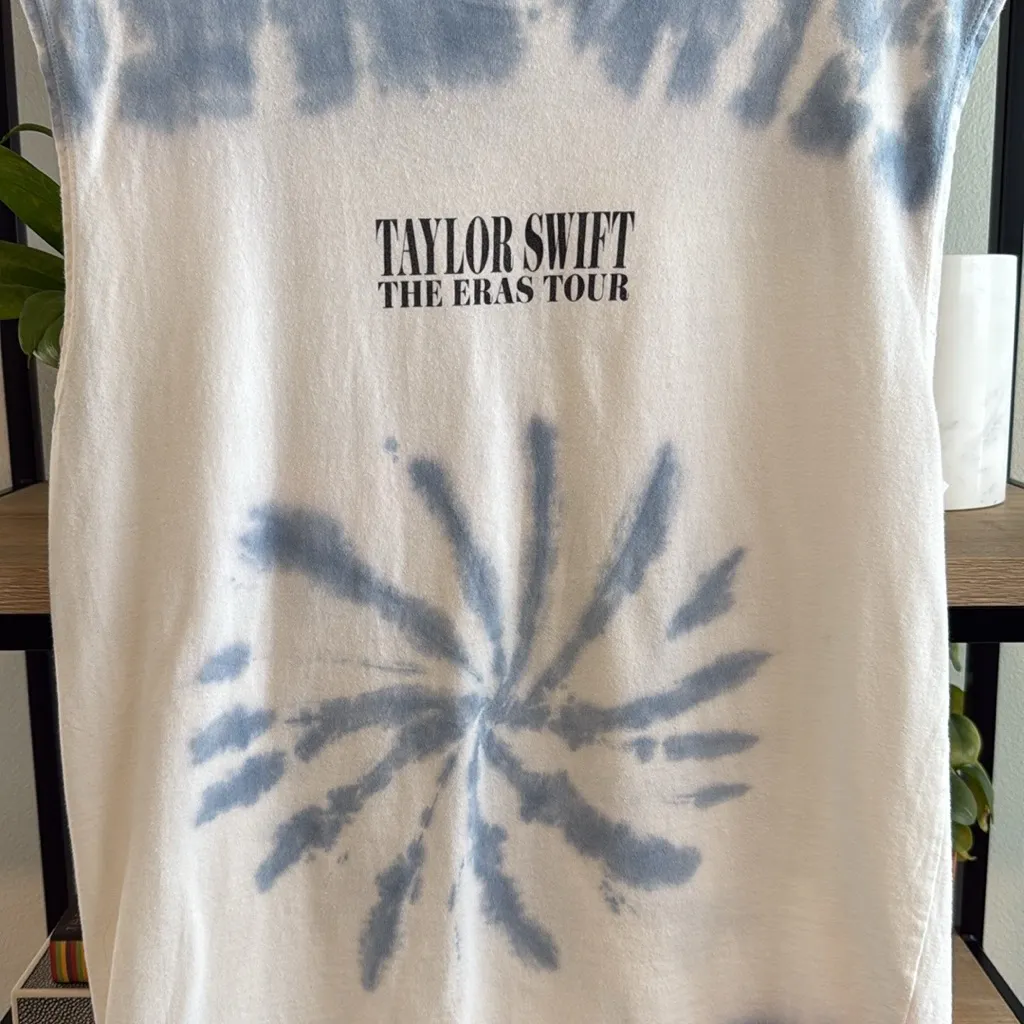 Official Taylor Swift Eras Tour Tie Dye Oversized Muscle Tee Tank Shirt, M - Image 2