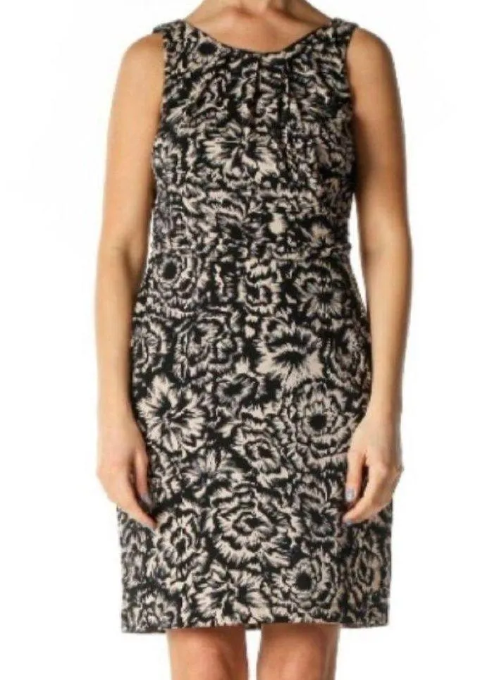 Ann Taylor black & cream colored drop waist floral tunic dress-Size Small - Image 2