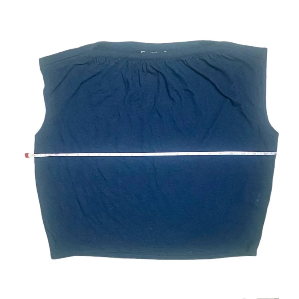 Banana Republic Crop Top Women Oversized T-shirt Navy Blue XS Sleeveless Tee - Image 7