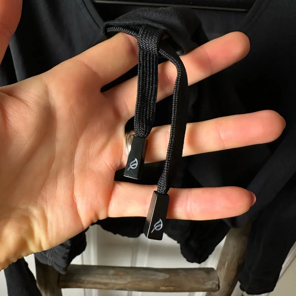 Womens P'tula Black Long Sleeve Workout Crop Top Mesh Back Size Medium - Image 6