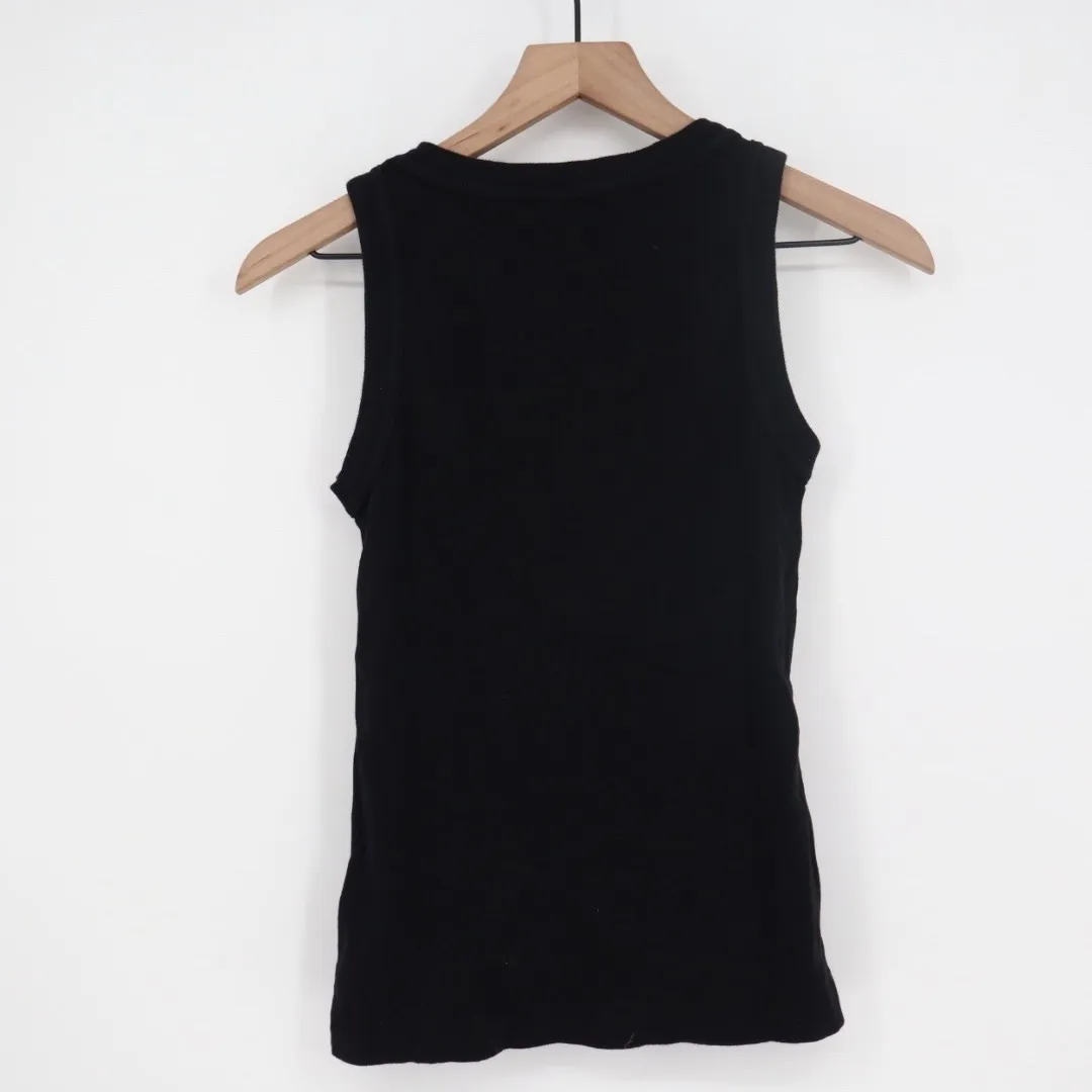 American Giant Classic Tank Top Black Ribbed Cotton Spandex Size S - Image 5