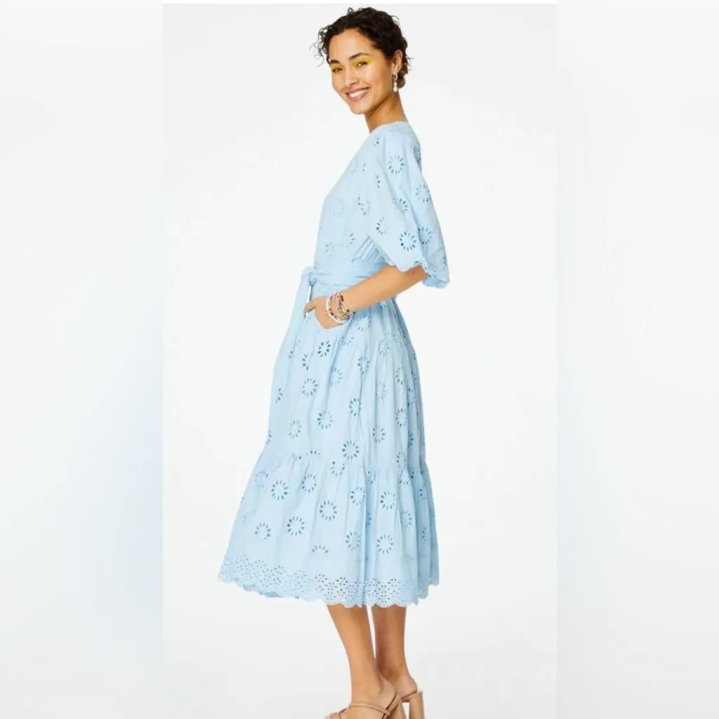 ROLLER RABBIT DRESS MIDI EYELET VALONIA DRESS WOMENS SIZE LARGE - Image 2