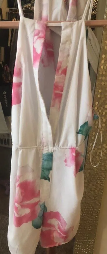 White, pink, and green romper - Image 2