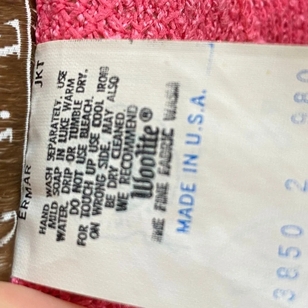 Vintage 70s Leslie Fay Petites Carnation Pink Top Skirt & Belt Women's Sz 10 - Image 9