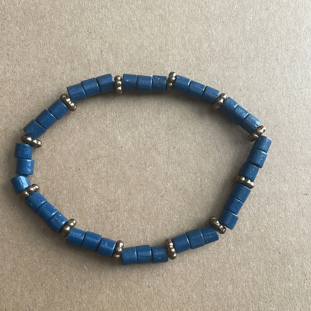 Fashion jewelry blue bracelet unisex royal blue bronze stretch bead bracelet - Image 4