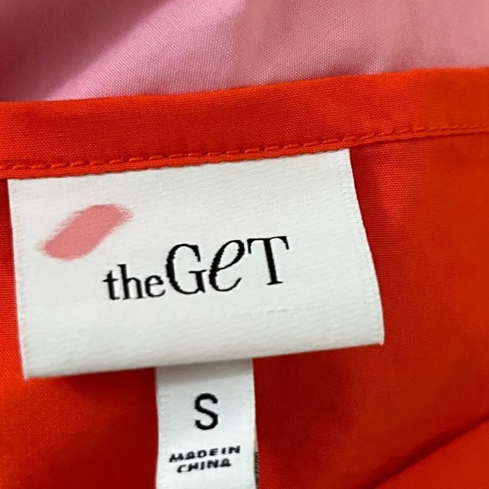 The Get Barbie Colorblock Pink/ Red Cotton Mini Dress S Pink - Image 8