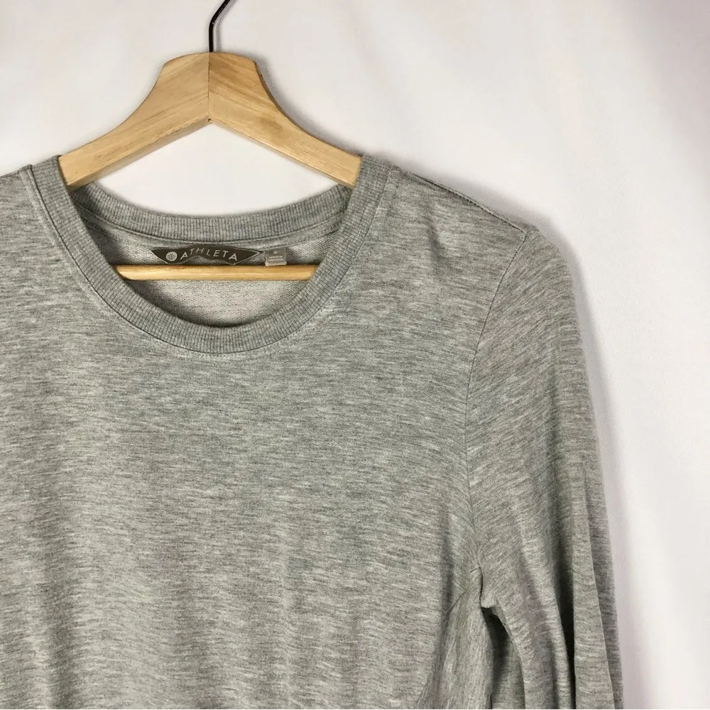 Athleta Nirvana Light Gray Twist Front Long Sleeve Sweatshirt S - Image 4