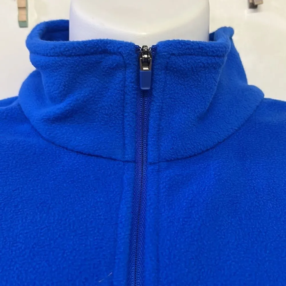 Land’s End Royal Blue 1/4 Zip Long Sleeve Mock Neck Fleece Pullover-Lrg/P 14-16 - Image 8