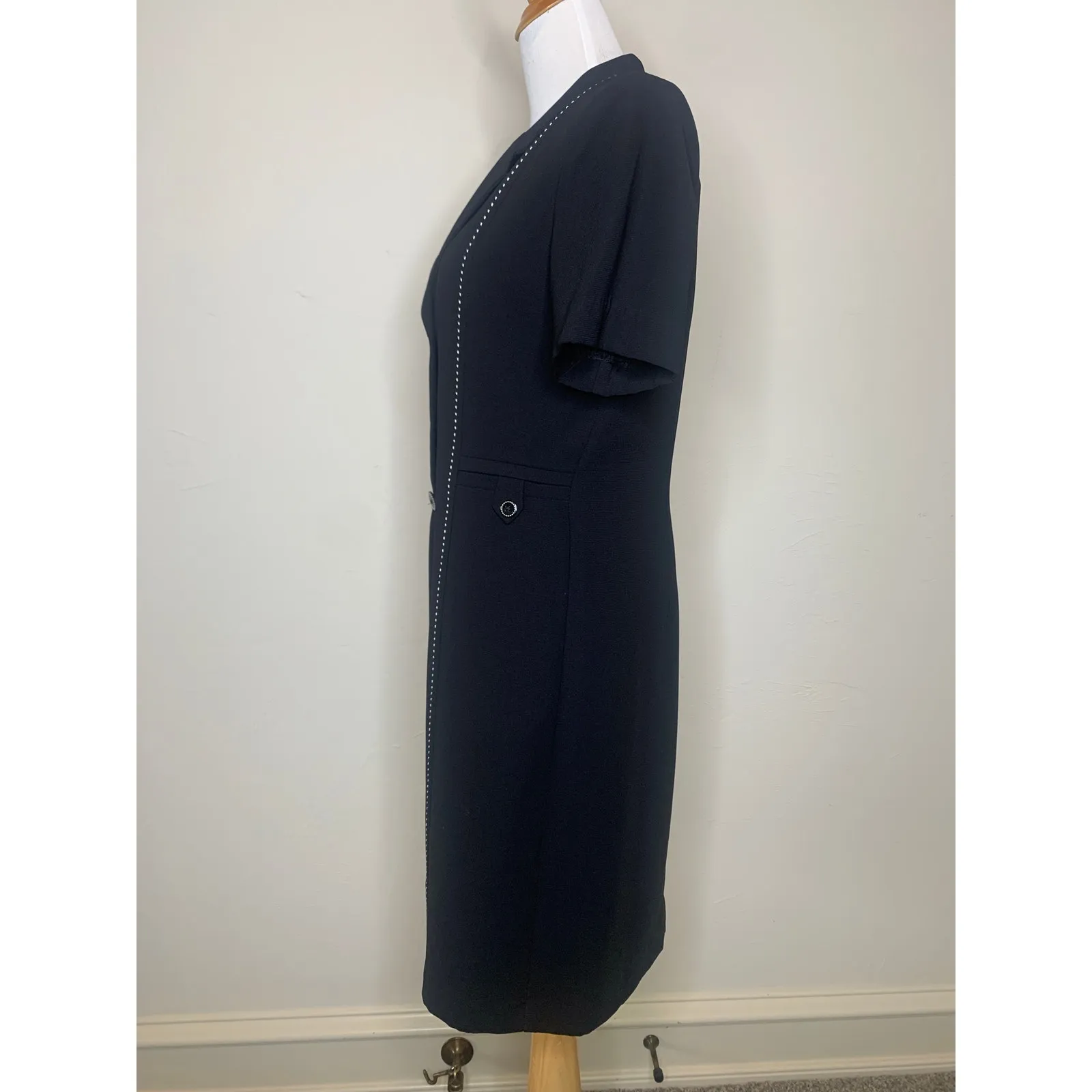 Black Vintage Danny & Nicole Dress w Long  Jacket  Sz 8 - Image 3