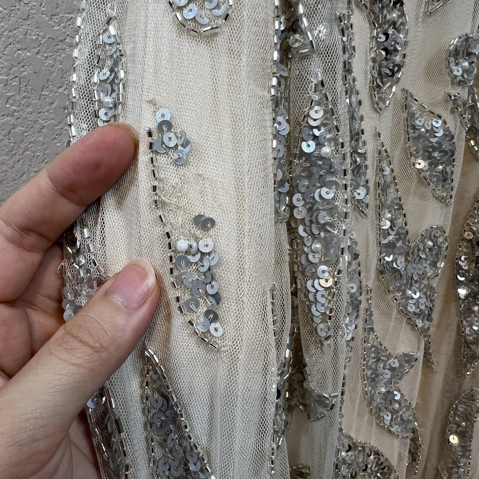 Mac Duggal Gown Size 4 Embellished Illusion Cap Sleeve Wedding Prom Gala Formal - Image 13