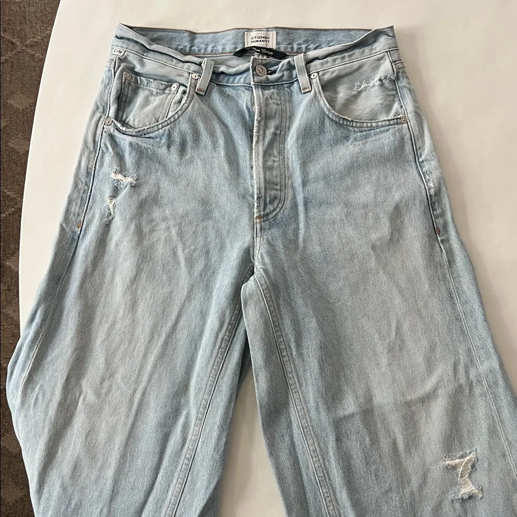 Citizens of Humanity Tessa High Rise Culotte Wide Leg Jeans in Glacier Size 27 - Image 6