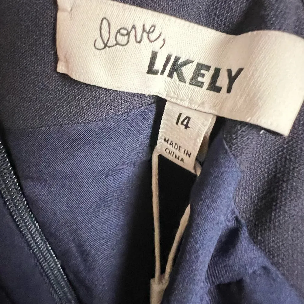 Likely Bartolli Navy Blue Off Shoulder Mermaid Formal Gown Size 14 - Image 9