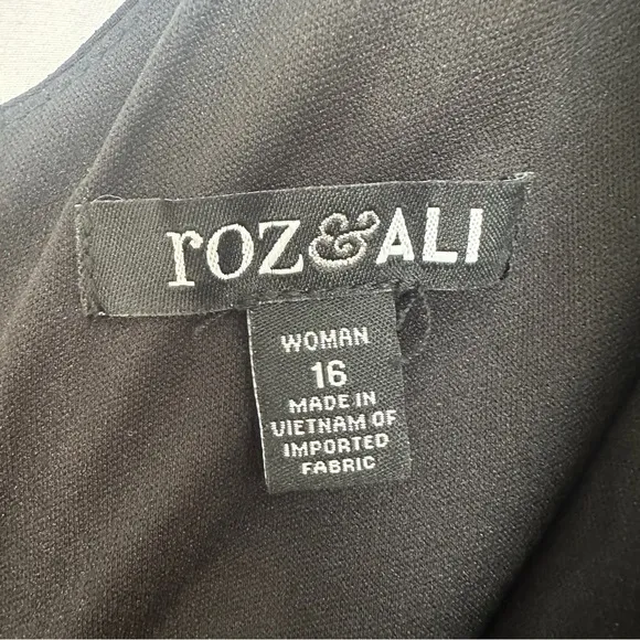 Roz & Ali Black‎ And White Womens Sleeveless Cocktail Dress Plus Size 16 Midi - Image 6