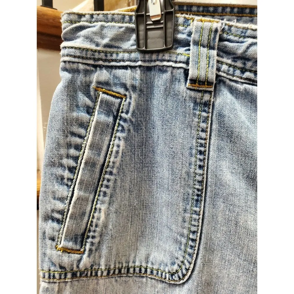 Old Navy Women Solid Blue Denim Cotton Mid Rise Straight Leg Jeans Pant Size 14 - Image 4