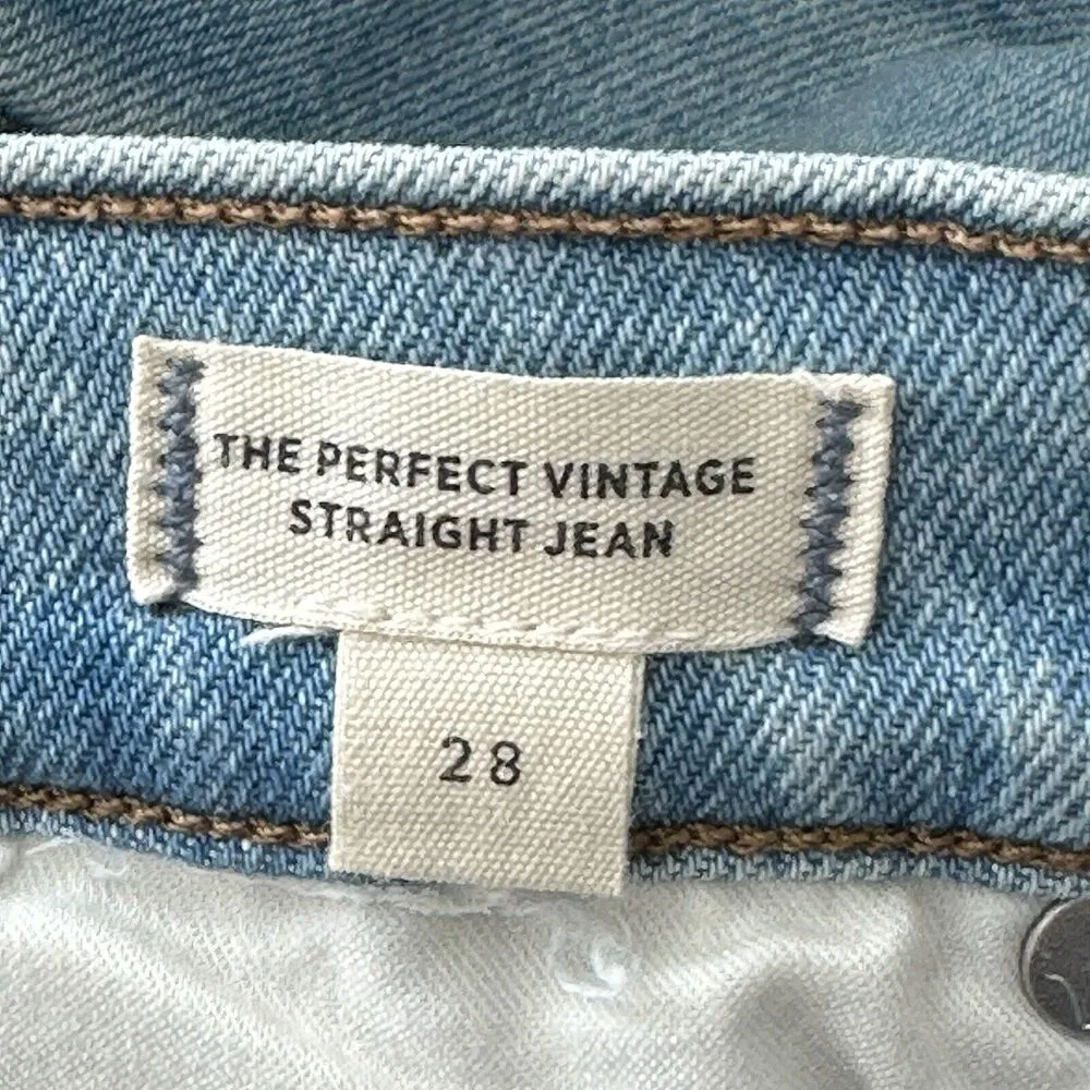 Madewell The Perfect Vintage Jean High Rise  Straight Distressed Size 28 - Image 5