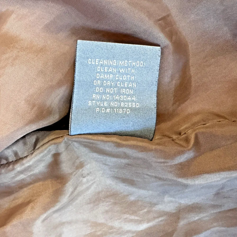 VTG Bagatelle Women M Biker Moto Jacket Brown Faux Leather Vegan Zippers Zip EUC - Image 10