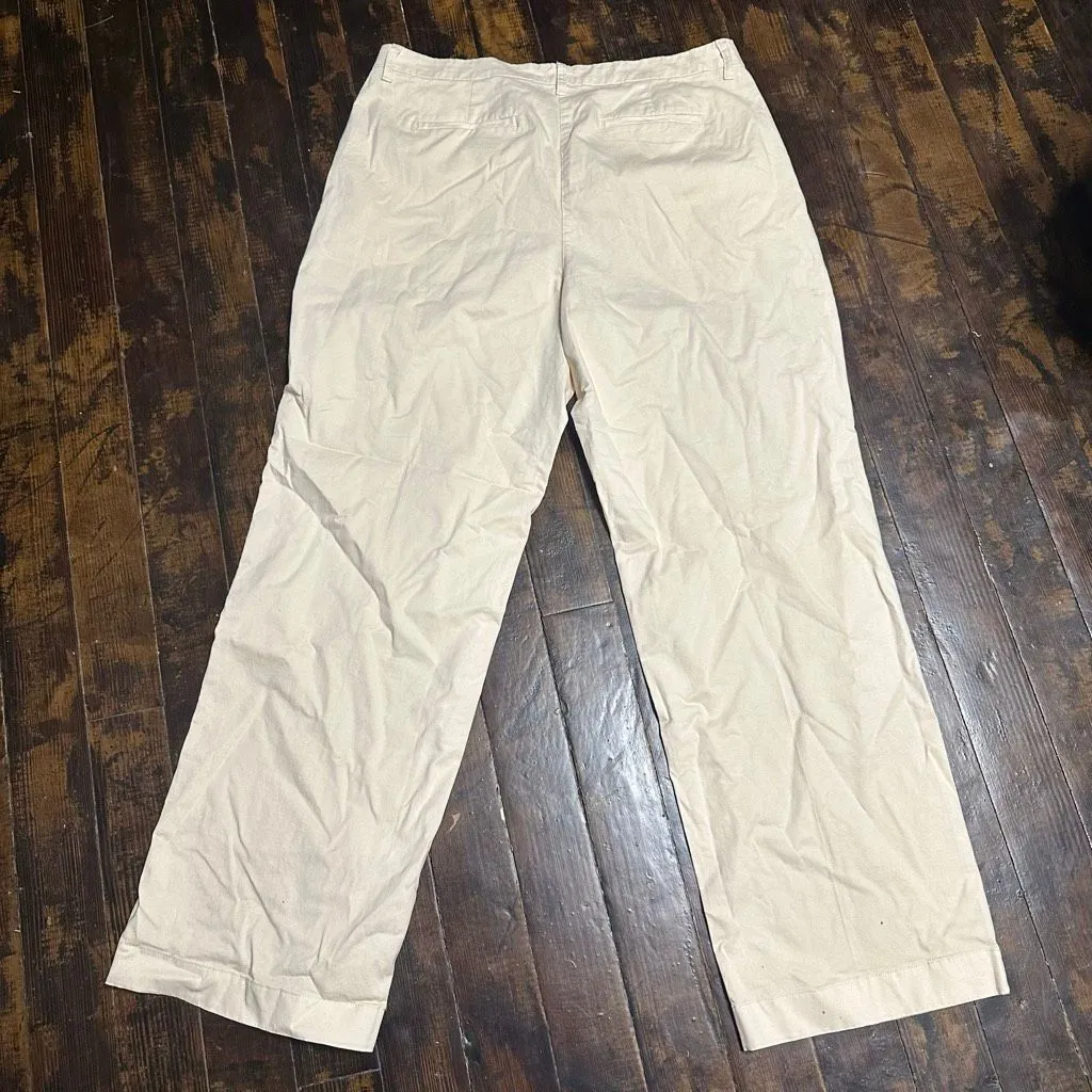 J Crew wide leg business casual minimalist 16T classic pants Tan Size 16 - Image 3