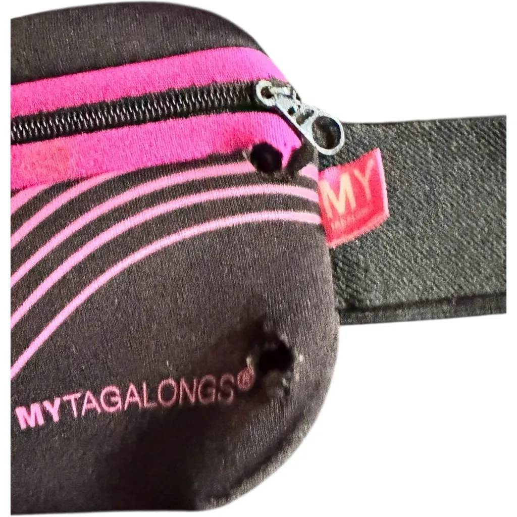 MYTAGALONGS Black and Pink Waist Walking Crossbody Bag - Image 6