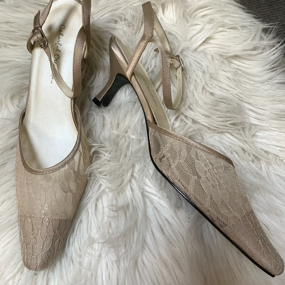 NIB Andrea taupe lace slingbacks Tan Size 9 - Image 4