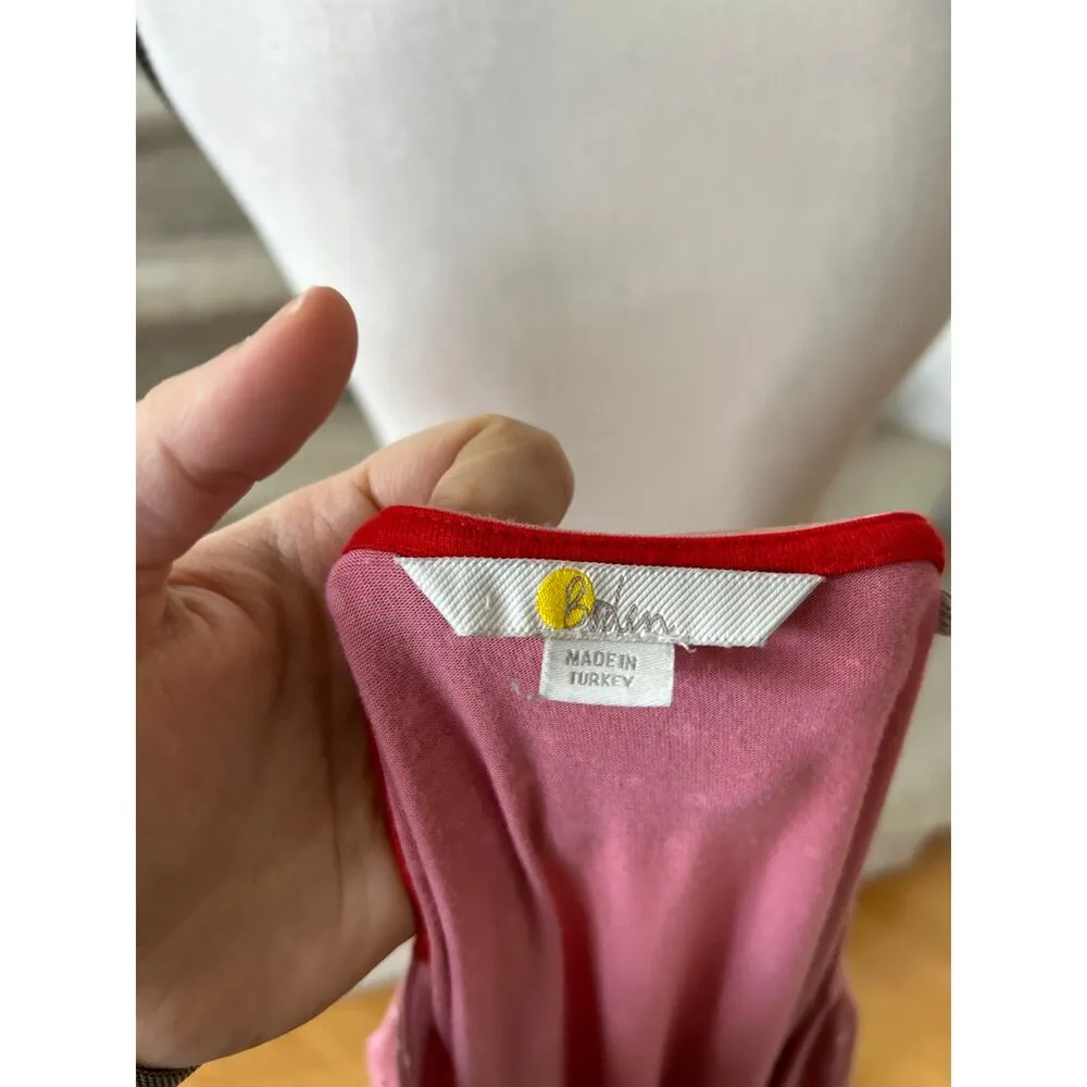 Boden Jane Bubblegum Pink & White Polka Dot 3/4 Sleeve Blouse Size 14 - Image 6