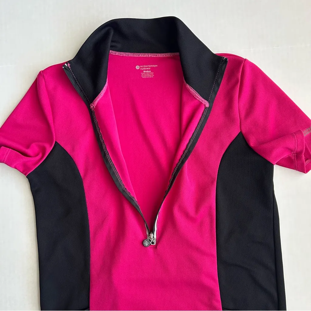 Aero‎ Tech Designs Women's Pink Short Sleeve Half Zip Cycling Jersey Medium - Image 9