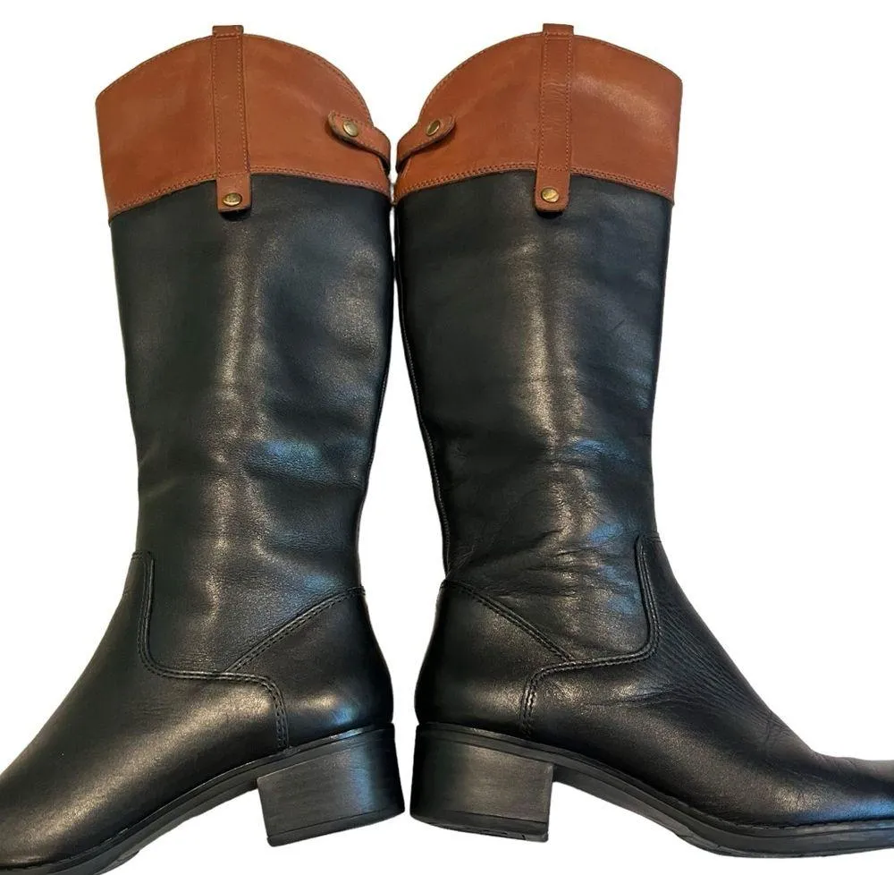 Franco Sarto Clove2 Two Tone Leather Riding Boots, Sz 6.5 - Image 7
