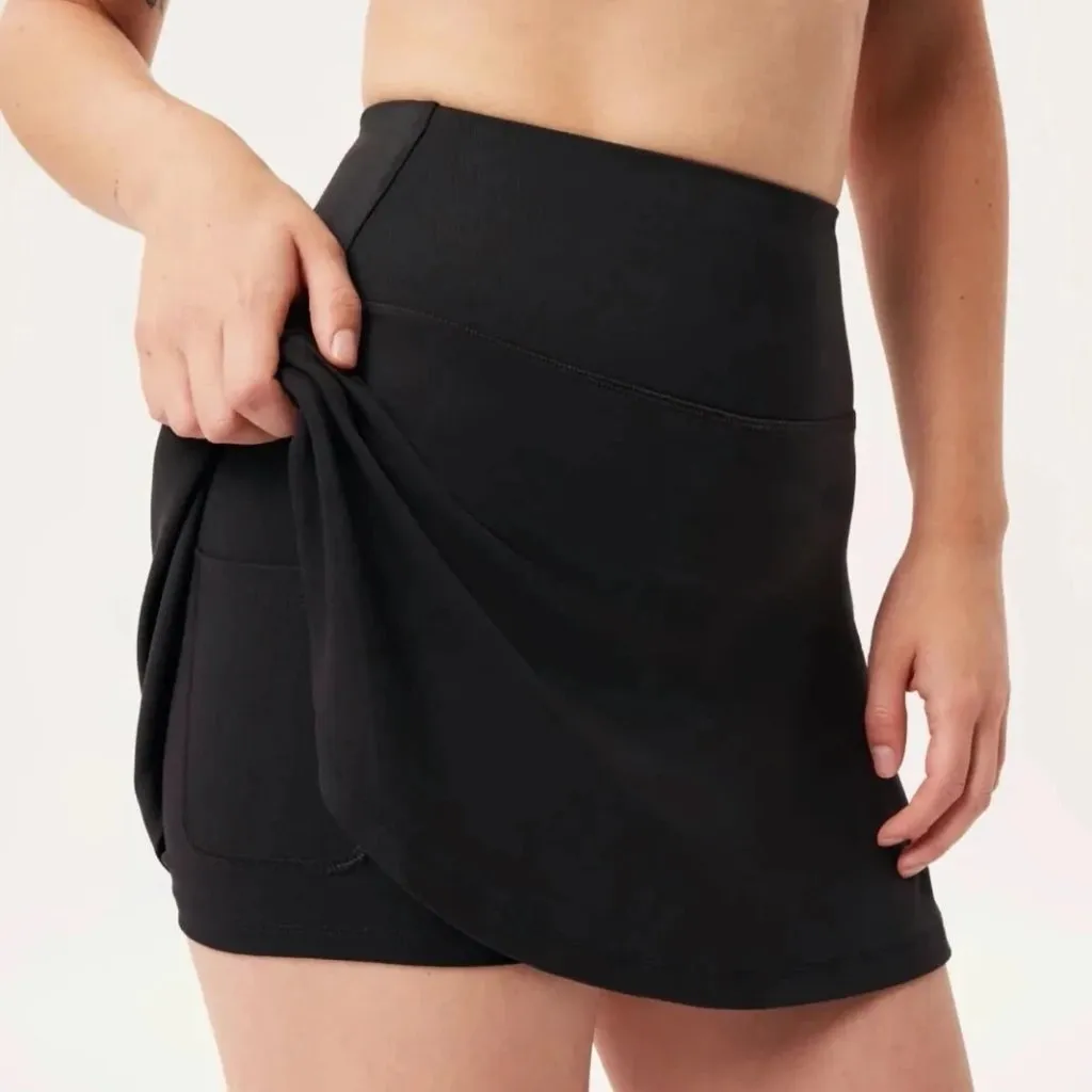 Girlfriend Collective Float Flounce Skort in Jet Black, Size Small - Image 3