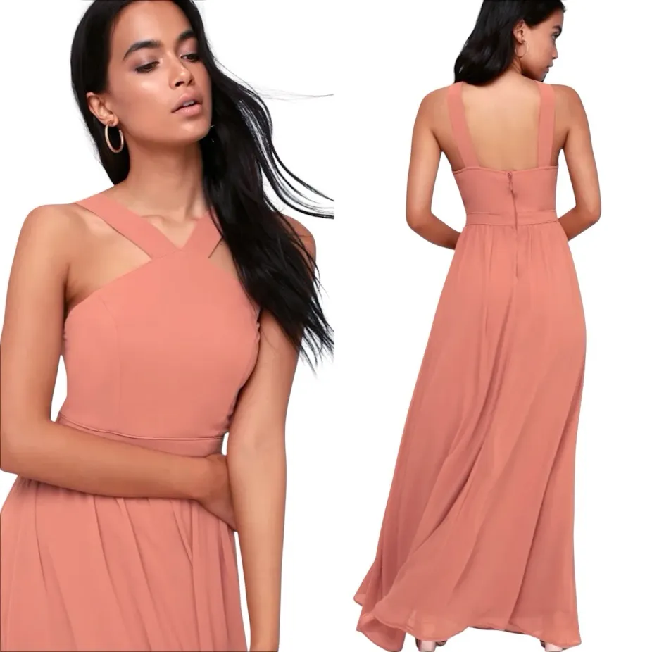 Lulus Air of Romance Rusty Rose Maxi Dress Pink/Coral Size Small - Image 7
