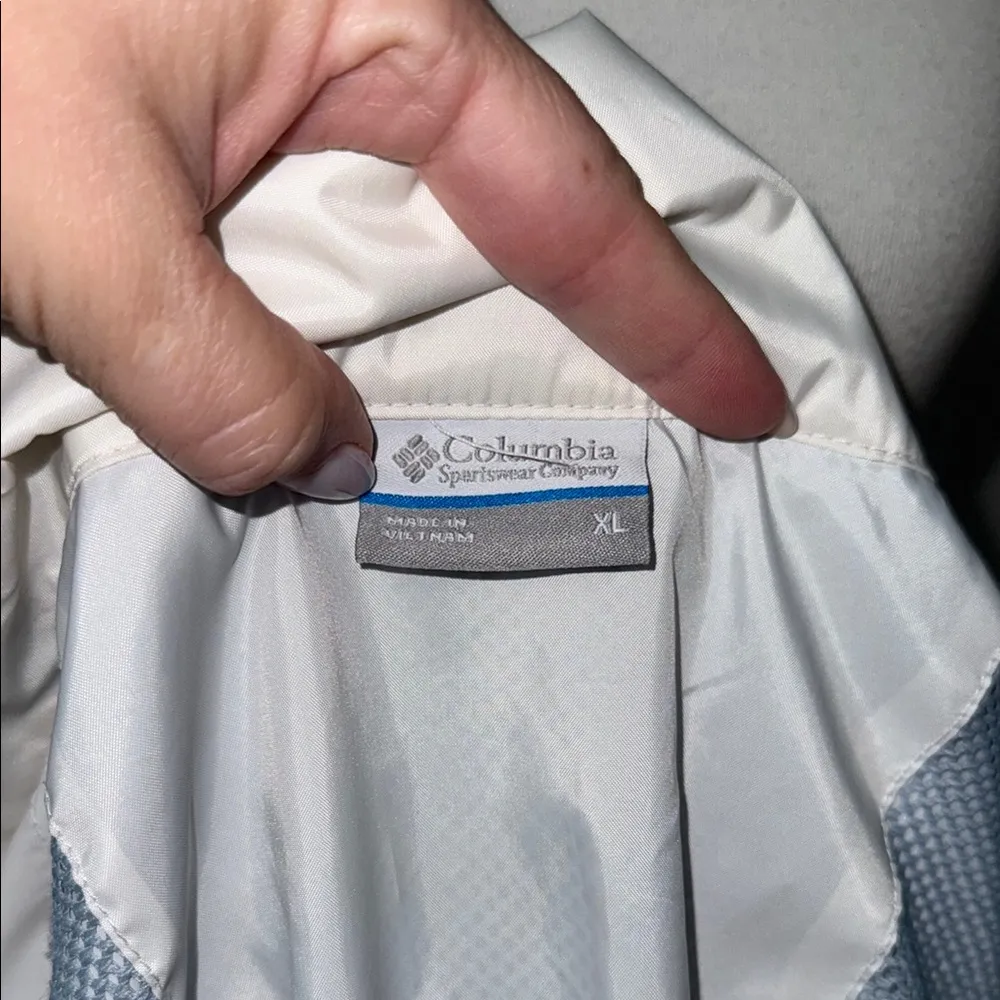 Columbia White Lightweight Full Zip Switchback Waterproof Rain Jacket Juniors XL - Image 2