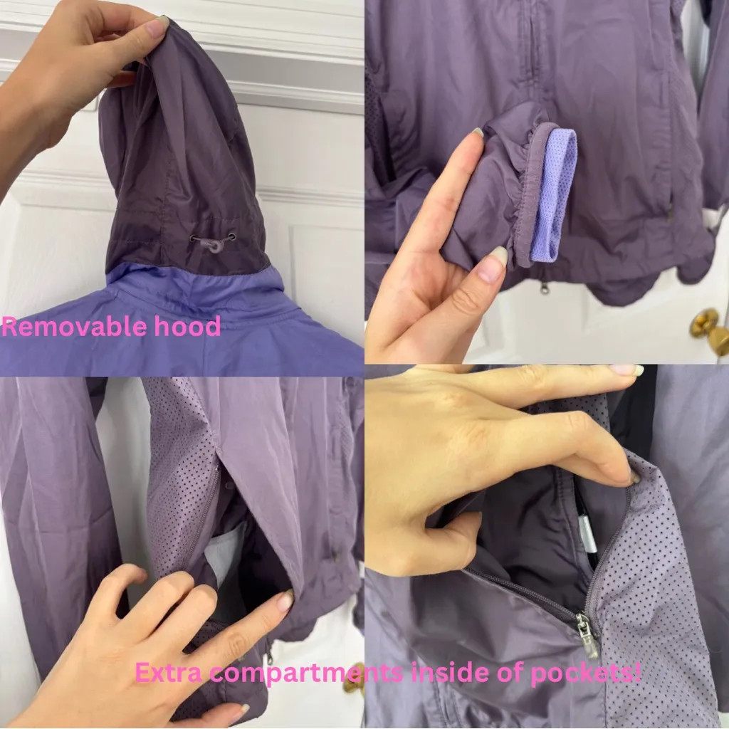 Nike  Woman’s Reflective Running Lightweight Purple and Gray Jacket - Image 4