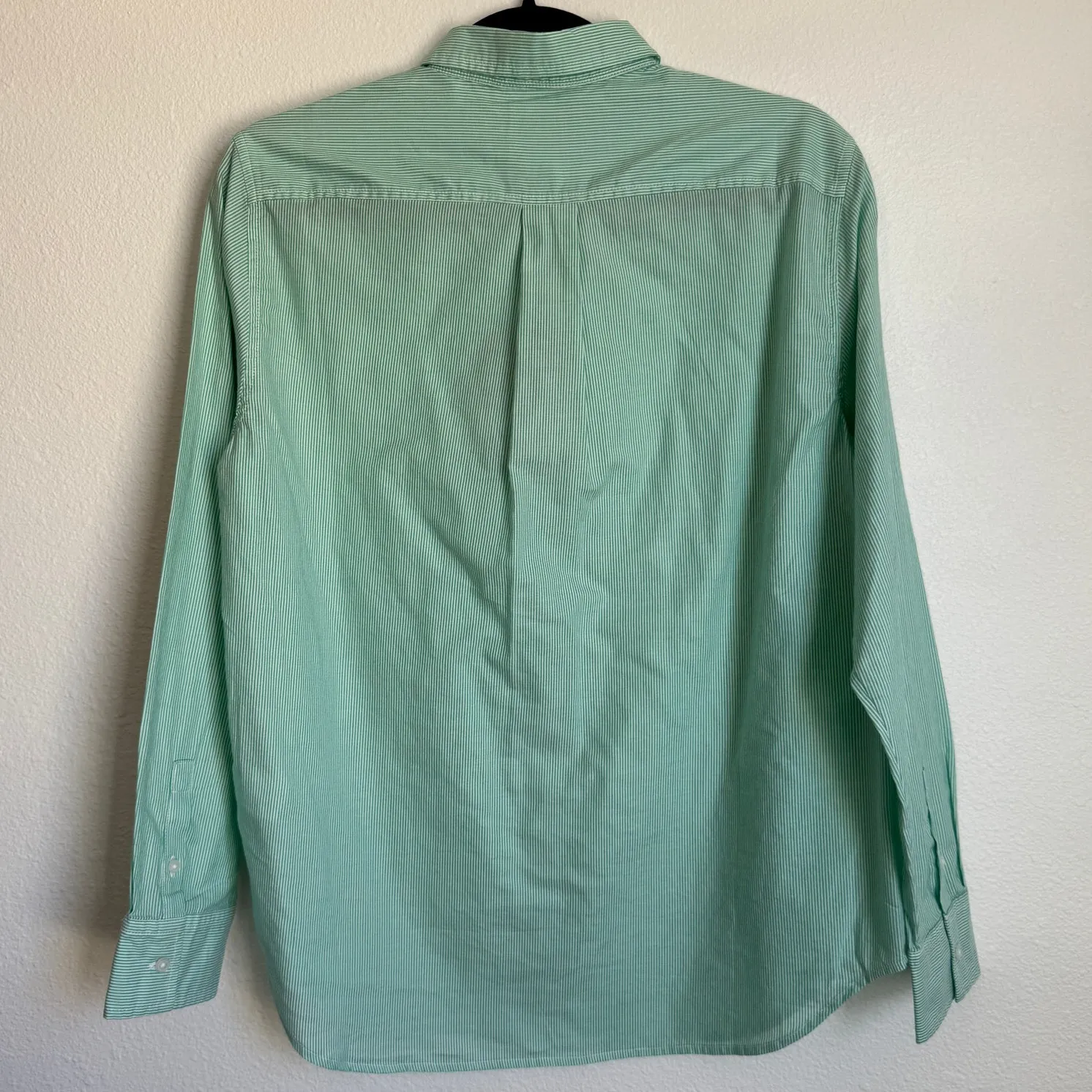 NWT Everlane The Silky Cotton Relaxed Shirt in Green Stripe Sz 6 Small - Image 3