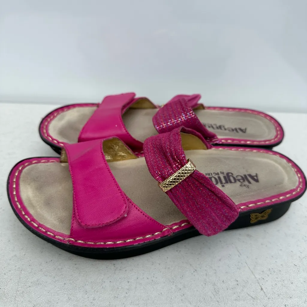 Alegria Womens US8 EU 39 Karmen Fuchsia Mixer Kar-105 Pink Slip On Slide Sandal - Image 4
