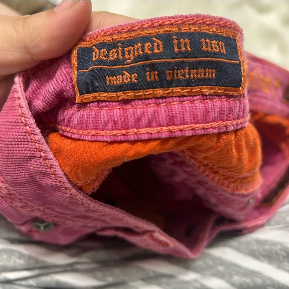 Rock Revival Red Casual Pants Relaxed Fit Cotton Capris A3 - Image 8