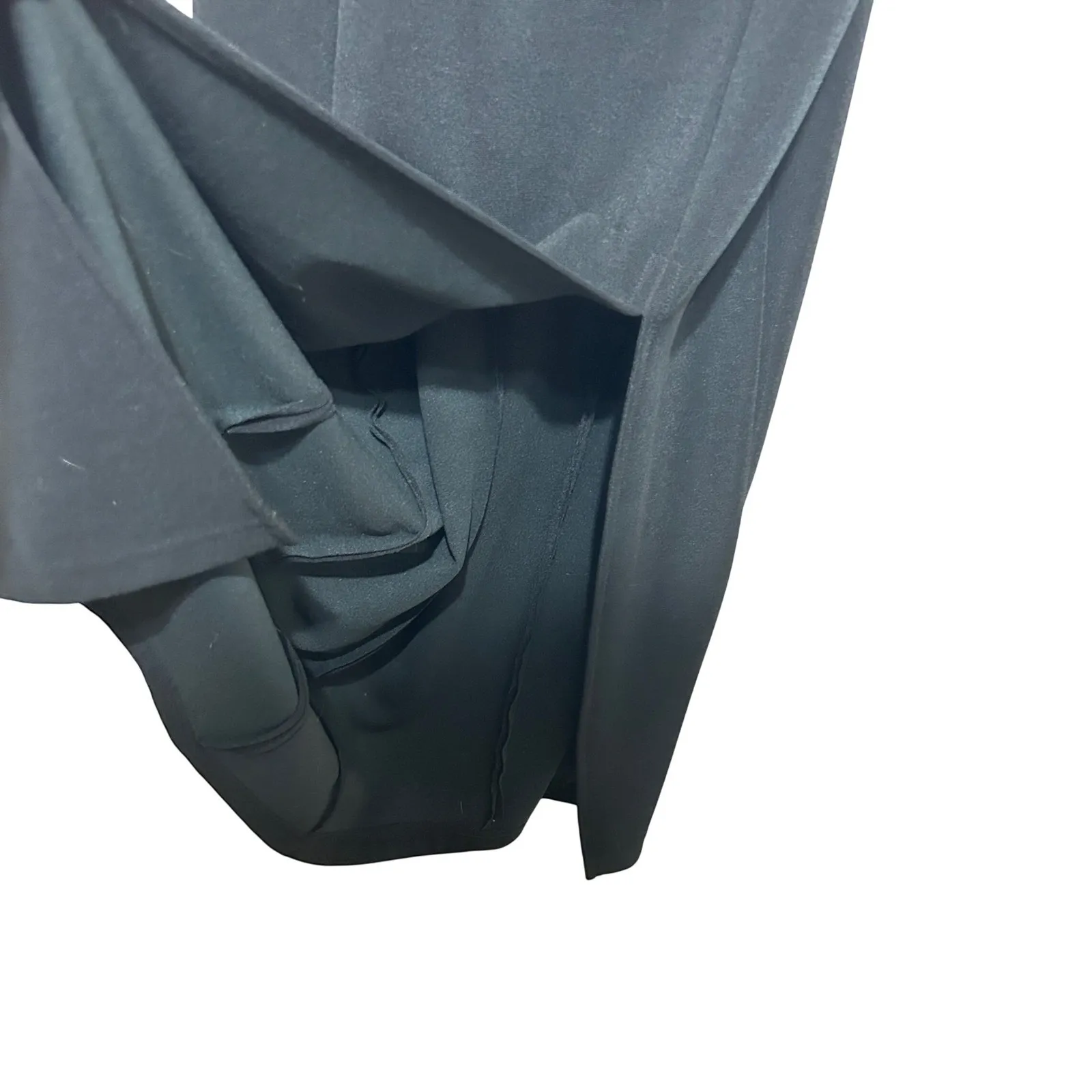 Bari Jay Womens Cocktail Dress 12 Black Beaded Waist Front Slit Evening Formal - Image 5