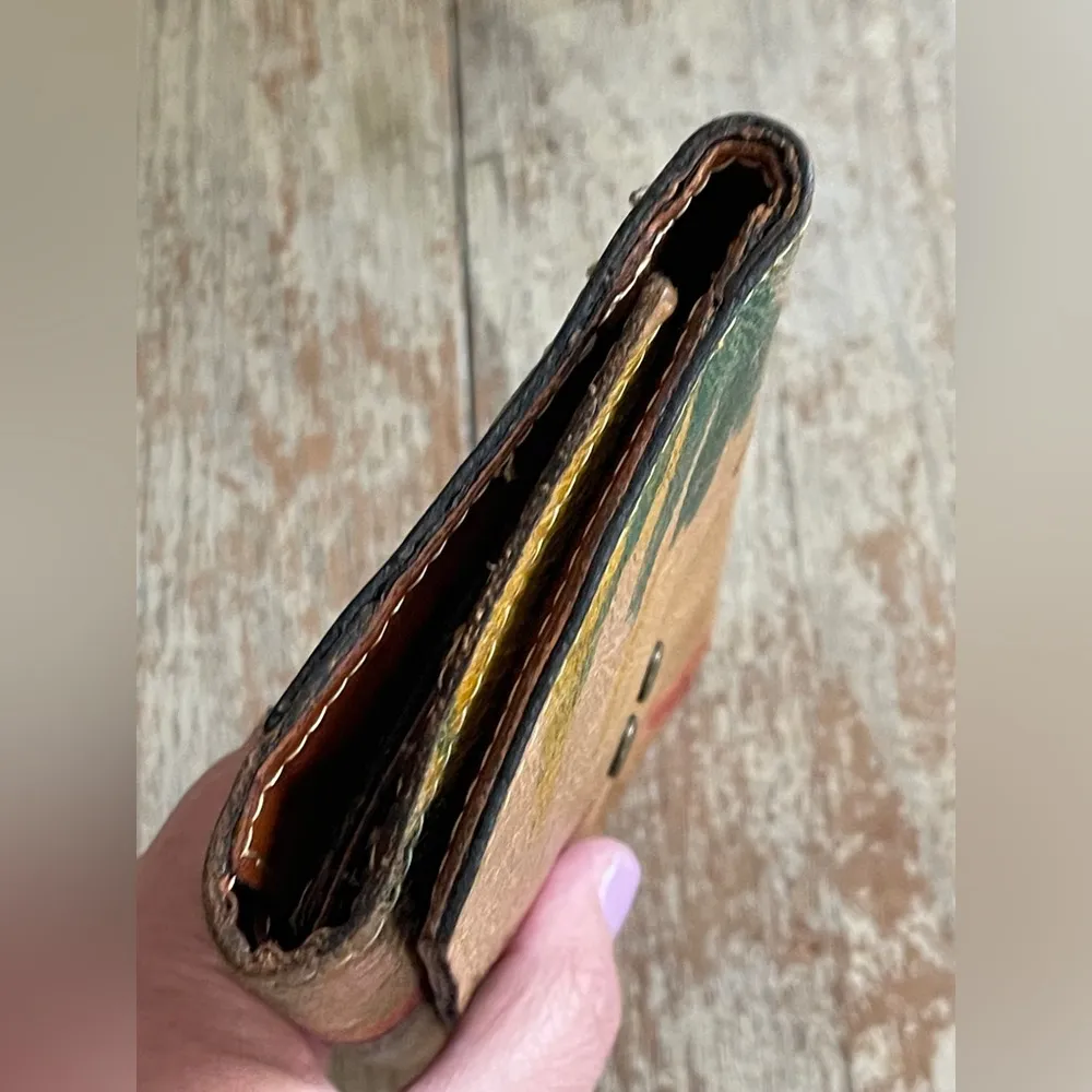 Patricia Nash Italian Leather Floral Wallet Fold Over Checkbook Tri-Fold Artsy - Image 14