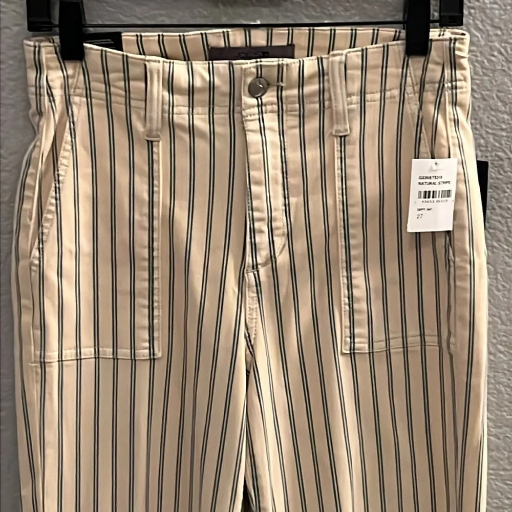 Light Yellow Blue Vertical Striped "Slim Fit" Pants Size 27 - Image 2