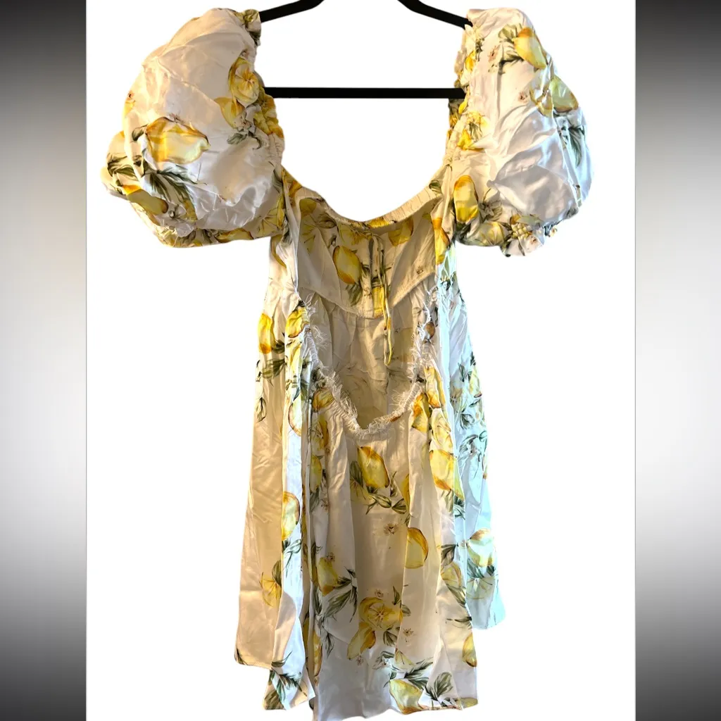 For Love and Lemons Serafina lemon puff sleeve dress NWT( exclusive for V.S,)😇 - Image 5