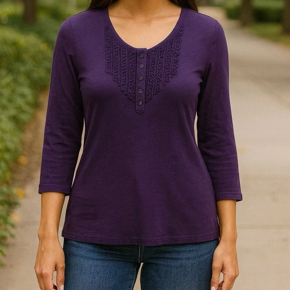 Jones New York Purple Knit Top Size S - Image 3