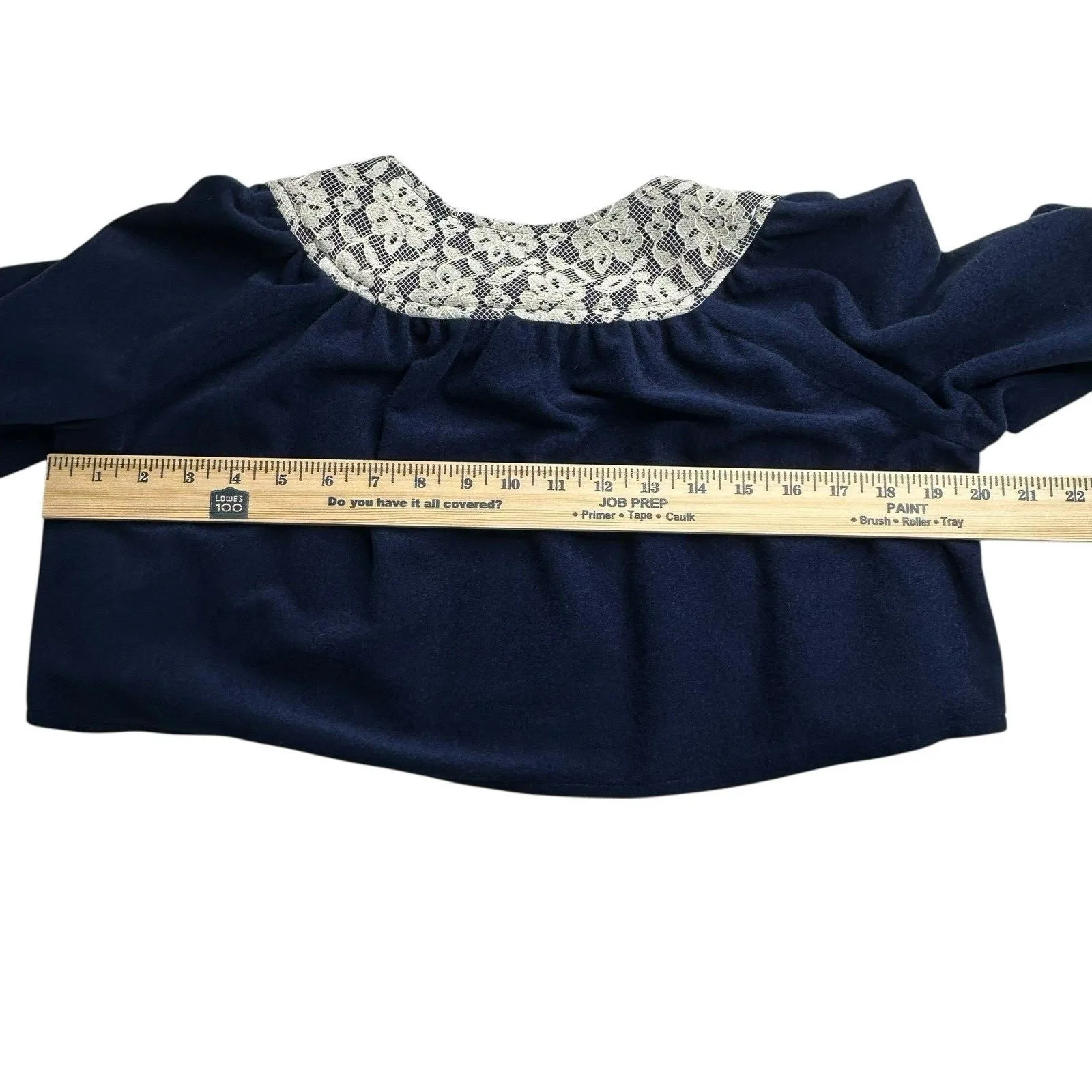 Vtg Blue Dress W/ Shrug 70s 80s Maxi Lace Bell Sleeve Halter Boho Hippie Regency Size 8 - Image 9