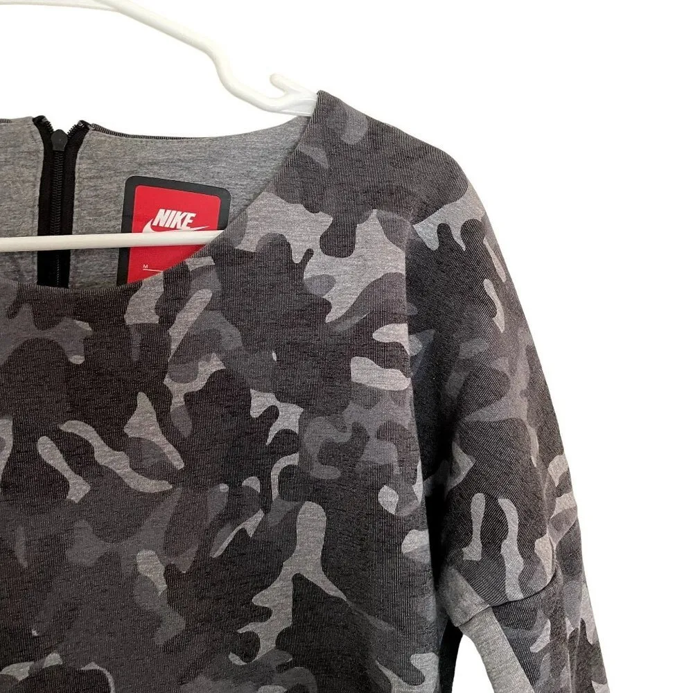 Nike gray scoopneck sweater classic long sleeved pockets cotton comfort - Image 2