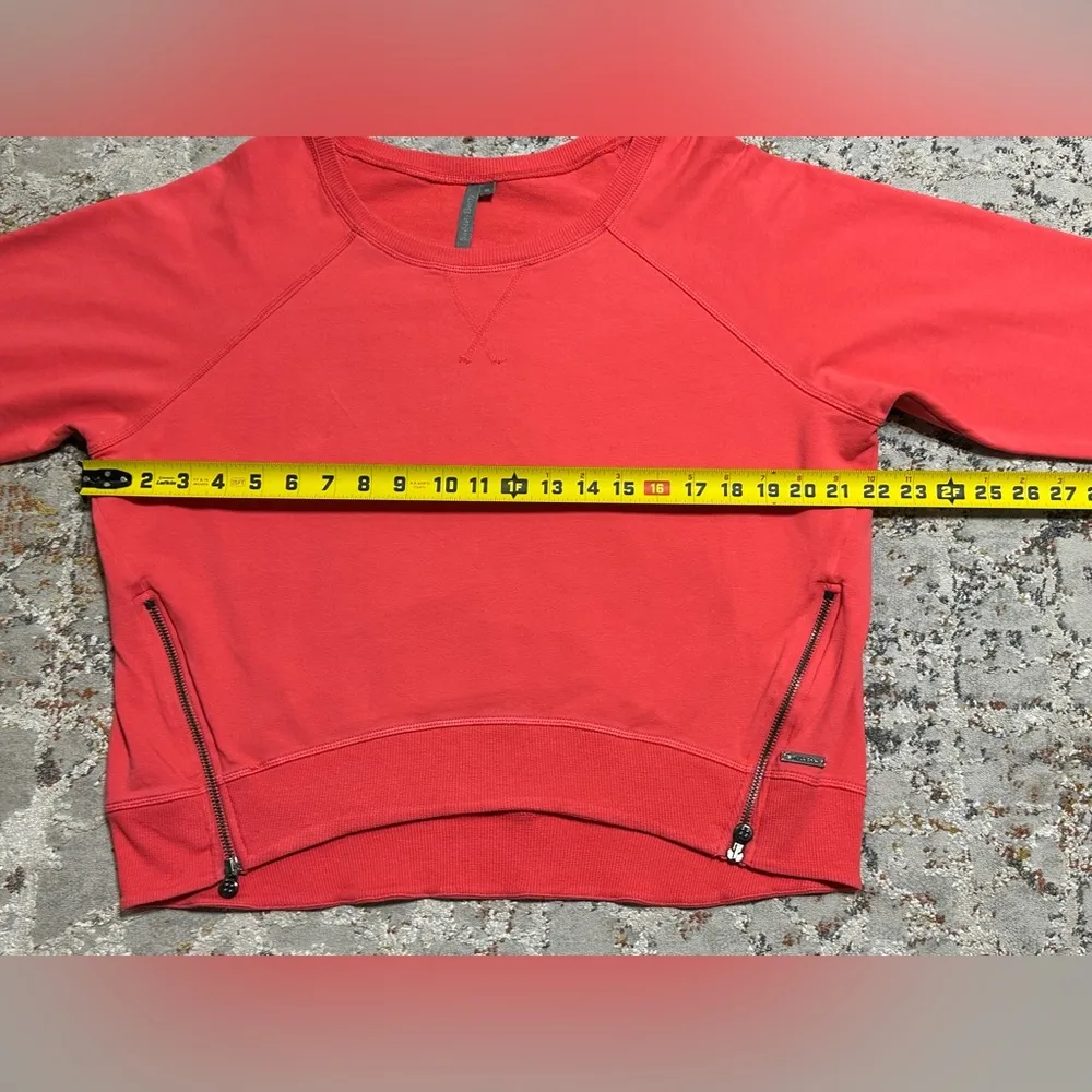 SWEATY BETTY Finsbury cropped sweatshirt with zip up sides size XL pink - Image 9