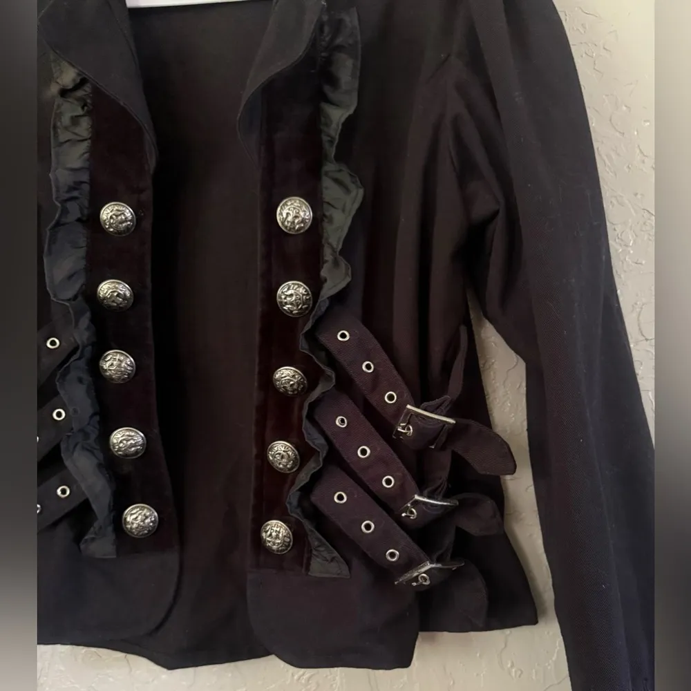 Funhouse Jacket Y2K Goth Whimsy Goth Punk Buckles Marching Band XL Black READ DE - Image 3