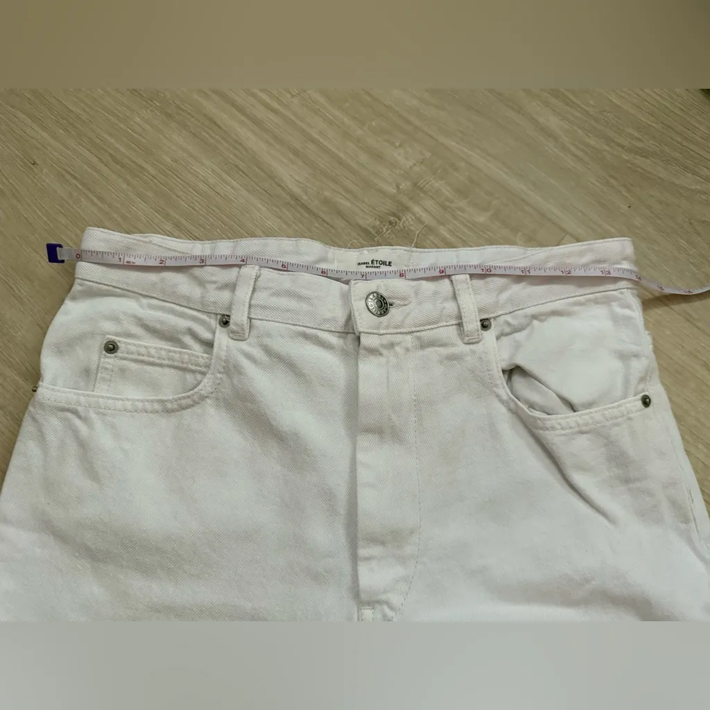 Isabel Marant Etoile High Rise Tapered Leg Jeans | White | 34 (US XS) - Image 7