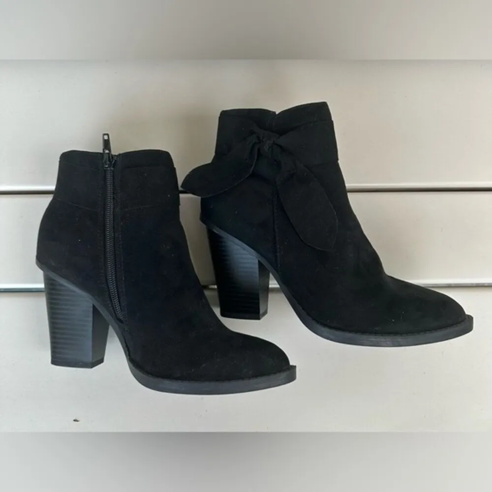 Del Mar NWOT Suede Bow Block Heel Ankle Boot Bootie Southwestern Bohemian Size 7 Black - Image 7