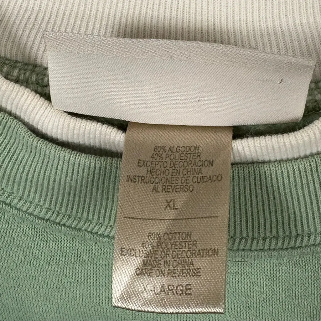 M&C Sportswear Vintage XL Green Grandma Pullover Sweatshirt Grannycore Cottage - Image 4