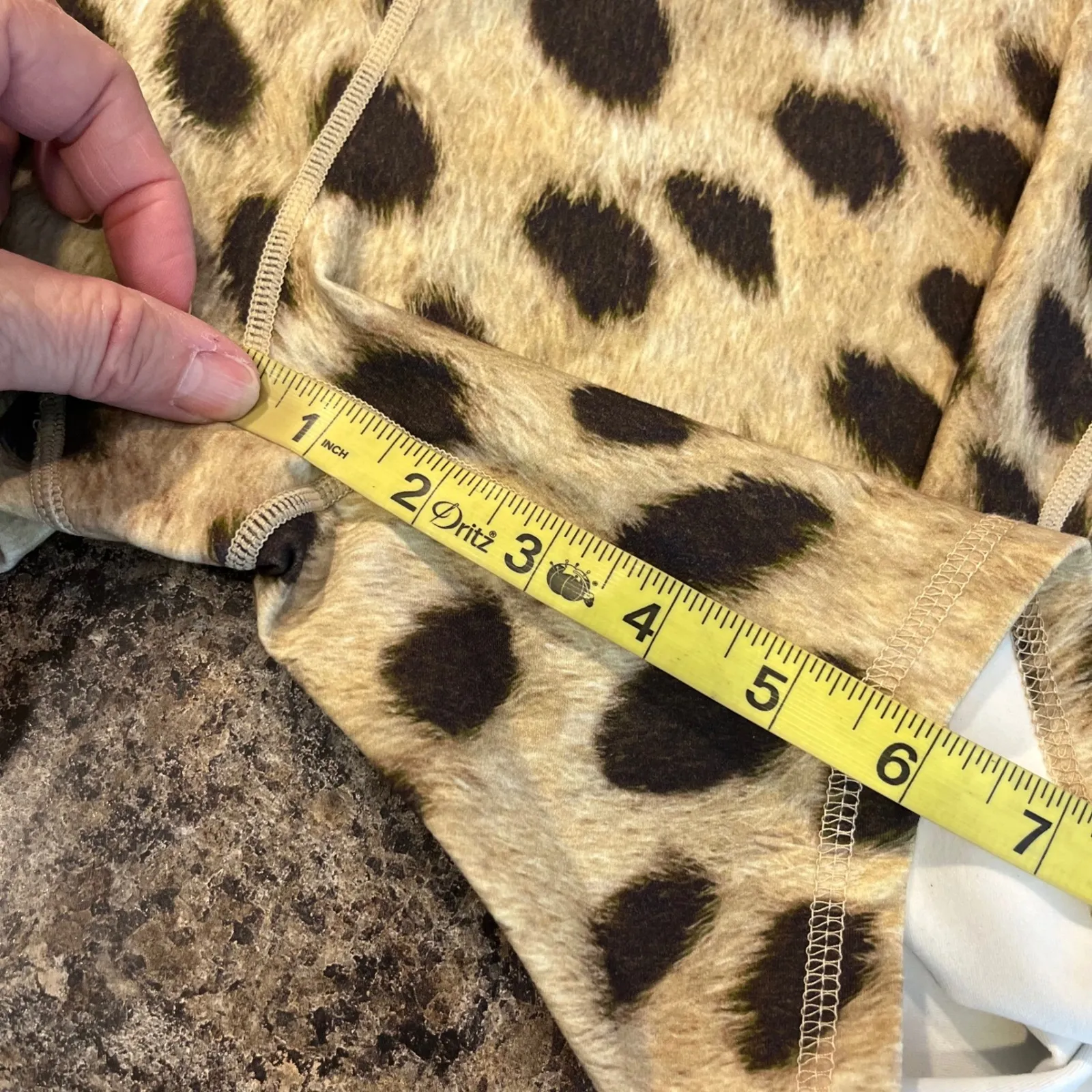 WeWoreWhat NEW XL Leopard Print Splice Bike Shorts Crossover Waist Activewear Brown - Image 11