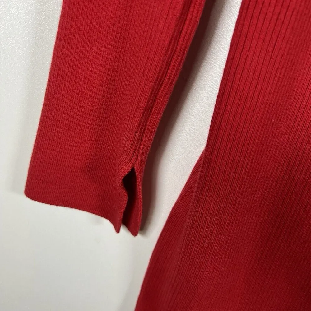 Eleven Six Dress Women's Medium‎ Red Marla Bodycon Ribbed Sweater Maxi Cozy - Image 8